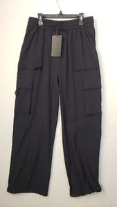 Fabletics Heights Cargo Pants Womens MEDIUM Wide Leg Full Length Black NEW $95 - Picture 1 of 9