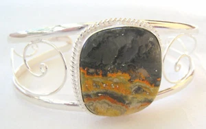 HANDMADE STERLING SILVER GEMSTONE CUFF BRACELET IN BAMBAB FREE SHIPPING 3 - Bild 1 von 2