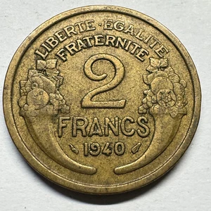 1940 France 2 Francs- Beautiful Coin - #A-003-B - Picture 1 of 2