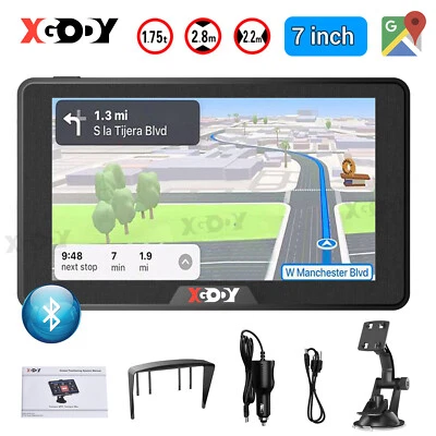 XGODY Bluetooth Navigationsgerät für Auto LKW PKW GPS 7 Zoll Navi TypeC MP3 2024 - Bild 1 von 4