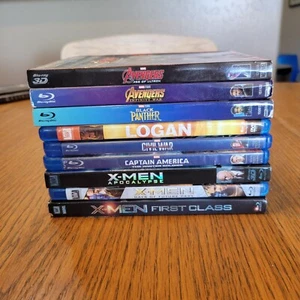 Marvel Blu-rays: 9 Movie Lot -- Avengers, Black Panther, Captain America, X-Men - Picture 1 of 1