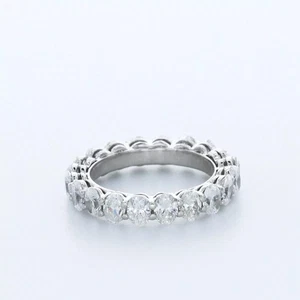 Massiver 14K Gold Ewigkeit Ehering klassisch 4,50 ct oval natürlicher Diamant G VS2 - Bild 1 von 5