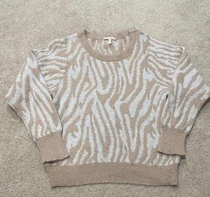 Neu ohne Etikett Rebecca Taylor Gr. M Pullover mauvefarben Zebramuster Merinowollmischung - Bild 1 von 7