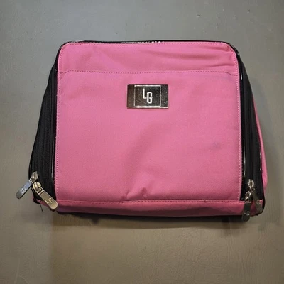 Lori Greiner Pink Deluxe Travel Makeup Tote Bag Cosmetic Organizer Zip Closures - Image 1 of 4