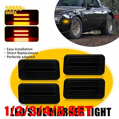 Luz de señalización lateral LED ámbar/rojo humo para Pontiac Firebird/trans 1970-81 1-5SET Foto 1 de 4