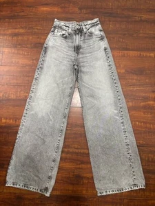 Adriano Goldschmied Women’s Deven High-Rise Ultra Wide Leg Jeans 23 Acid Wash - Picture 1 of 11