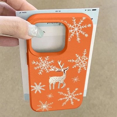 Christmas Elk Santa Case For iPhone 17 Pro Max 16 15 14 13 12 TPU Phone Cover - Image 1 of 4