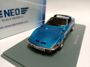 Neo 1:43 Opel Gt Aero 1969 Metal Blue Resin Simulation Two door Sports Car Model - Picture 1 of 5