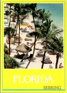 Florida Sebring Strand Luftaufnahme Palmen Sonne Baden Postkarte - Bild 1 von 2