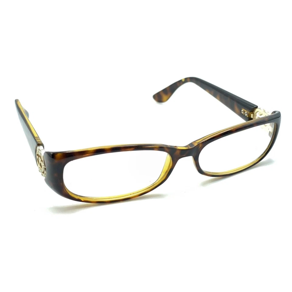 Monturas para gafas Gucci GG marrón tortuga ovaladas delgadas Italia diseñador mujeres Foto 1 de 4