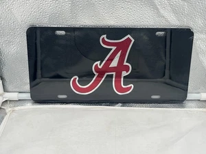 Alabama Crimson Tide NCAA Black Mirrored Laser Cut License Plate Craftique - Picture 1 of 1