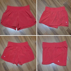 Corto Lululemon Track That tiro medio forrado 5" entrepierna para mujer talla 8 frambuesa pálida - Imagen 1 de 8
