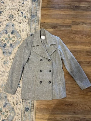Chaquetón para mujer Old Navy gris mezcla de lana de doble botonadura LT grande alto Foto 1 de 3