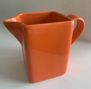 10 Strawberry Street Small Pitcher- 3.5” Tall - Shiny Orange Pottery - Picture 1 of 23