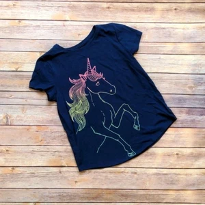 SO Navy Blue Unicorn Short-Sleeve T-shirt - Large (10/12) - Picture 1 of 4