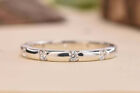 1.10 Ct Round Cut Moissanite Eternity Wedding Band Ring 14K White Gold Plated
