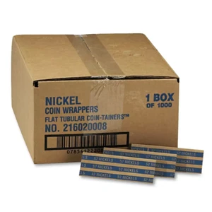 Coin-Tainer Company Pop-Open Flat Paper Coin Wrappers - Nickel - 1,000 ct. - Picture 1 of 3