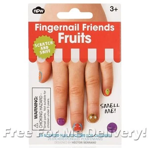 FINGERNAIL FRIENDS - 25 Scented Fruit Style Kids Nail Stickers **FREE DELIVERY** - Picture 1 of 3