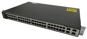 Cisco Catalyst 3750 v2 Series PoE48 Network Switch WS-C3750V2-48TS-E - Afbeelding 1 van 5