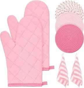 Oven Mitts and Pot Holders with Kitchen Towels Set of 7, Valentine's Day Gift... - Picture 1 of 3
