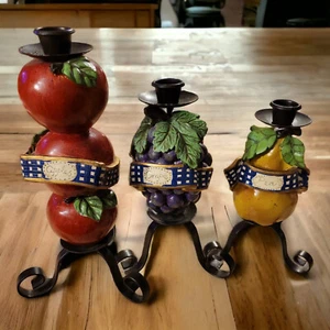Portacandele per interni in pensione serie frutta fresca dipinta a mano ceramica - Foto 1 di 22