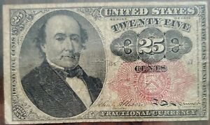 1874 Series 25 Cent Fractional Currency US Robert Walker paper note twenty-five