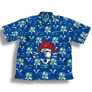 Defying Conventional Concepts Shirt Mens Size Large Pirate Skull AOP Button - Picture 1 of 4