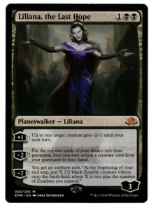 MTG LILIANA THE LAST HOPE ELDRITCH MOON MYTHIC PLANESWALKER LP/NM NERO MODERNO - Foto 1 di 2