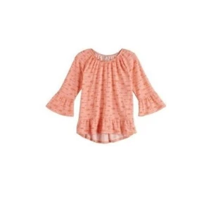 Girls SO Bell Sleeve Ruffle Pleasant Tee Orange Arrow Size Large - Picture 1 of 5