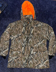 Vintage Cabelas Mossy Oak Reversible Hunting Jacket Mens Size XXL Tall USA Made