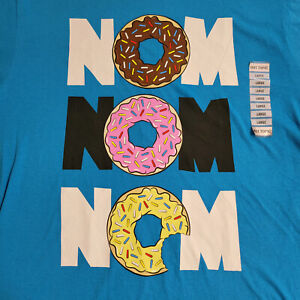 *NEW* Nom Nom Nom Hot Topic Delicious Donuts T-Shirt! Blue (Large)