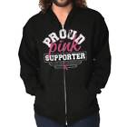 Proud Pink Breast Cancer Awareness Support Womens Zip Hooded Sweatshirt Hoodie