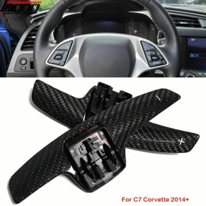 Carbon Paddle Shifter Steering Wheel For Corvette C7 ZR1 Z06 Z51 Convertible 14+ - Picture 1 of 9