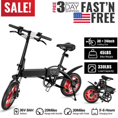 Bicicleta eléctrica plegable Commuter Ebike 350W 36V Fat Tire para adultos Foto 1 de 4