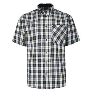 Mens Plus King Size Cotton Blend Checked Short Sleeved Casual Shirt 2XL - 8XL