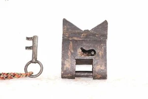 Iron Lock and New Key Antique Old Vintage Rare Collectible - Picture 1 of 6