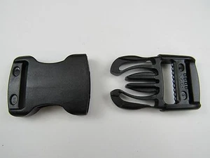 Lot of 80 - 1 Inch BLACK YKK heavy duty side release plastic buckles - Picture 1 of 3