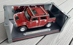 MAISTO 1/18 BURGUNDY H2 HUMMER SUV CONCEPT W OPENING DOORS, HOOD, TAILGATE 36633 - Picture 1 of 12