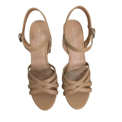 Sandália Marc Fisher Feminina Marrom Salto Dulci Todo Material Feito pelo Homem Tamanho 8.5M Nova Sem etiquetas - Imagem 1 de 4