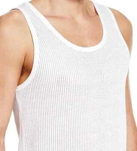 3 Pack MENS MESH  WHITE SUMMER VEST MEN SPORTS GYM DAILY VESTS  100% COTTON - Picture 1 of 2