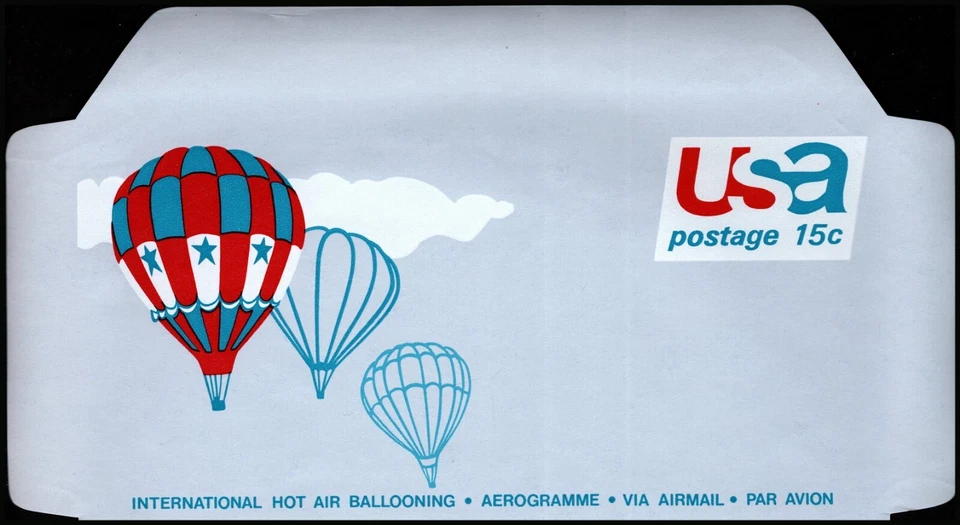 US Aerogramme Scott # UC46 Mint Postal Stationery Entire - 15 Cents Ballooning - Image 1 of 1
