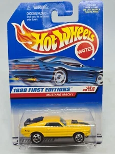 Hot Wheels 1998 First Editions Yellow Mustang Mach I #18539 Collector #670 New - Picture 1 of 8