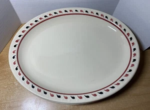 Vtg Syracuse China RESTAURANT Econo-Rim Beige Red Black Edge 11" Platter (4 Avb) - Picture 1 of 10