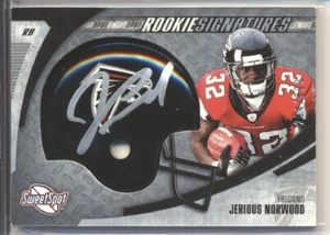 2006 Sweet Spot Signatures #227 Jerious Norwood On Card Auto RC /899 RB Falcons - Bild 1 von 2