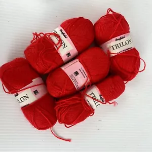 5 New Skeins Nylon Yarn Lipstick Red Hayfield Trilon Fingering 3 Ply England - Picture 1 of 9