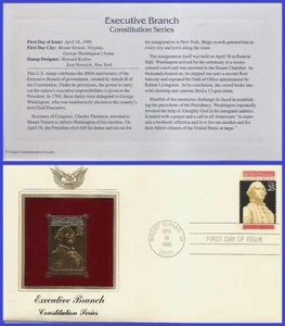 USA8 #2414 U/A GOLDEN REPLICA FDC Inauguration of George Washingt - Imagen 1 de 1