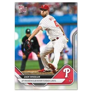 2025 Topps Now Zack Wheeler Philadelphia Phillies #278 1,000th Strike Out w/ Clu - Picture 1 of 2