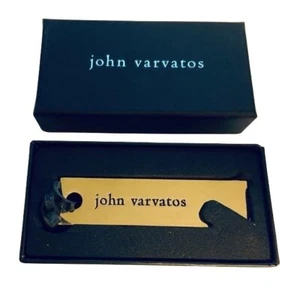 John Varvatos Silvertone Bottle Opener Heavyweight with String NEW in Box - Picture 1 of 4