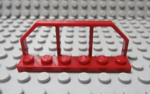 LEGO One Dark Red Modified Plate with Rail TRAIN WAGON END Fence Bridge  - Picture 1 of 1
