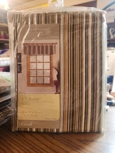 HomeTrends CHINO STRIPE Window Valance Brand NEW 60"x16" Casual - Picture 1 of 5